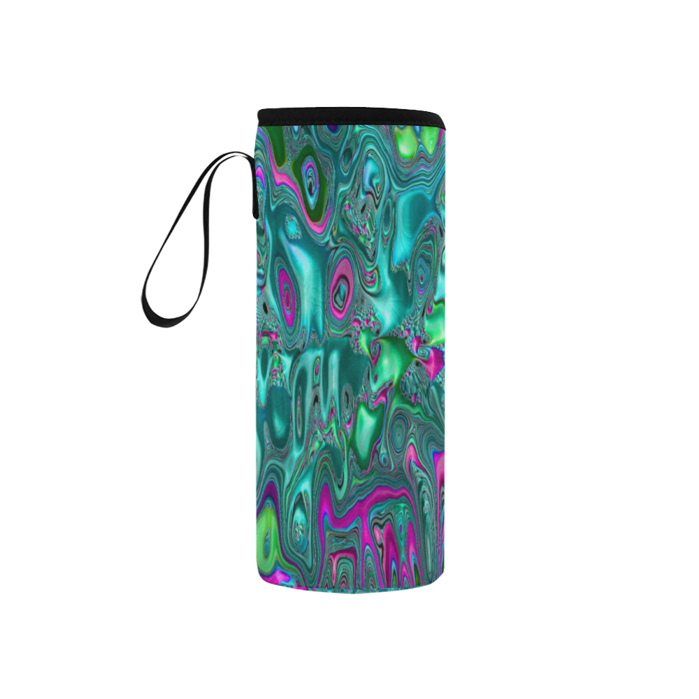 melted fractal 1C by JamColors Neoprene Water Bottle Pouch/Small