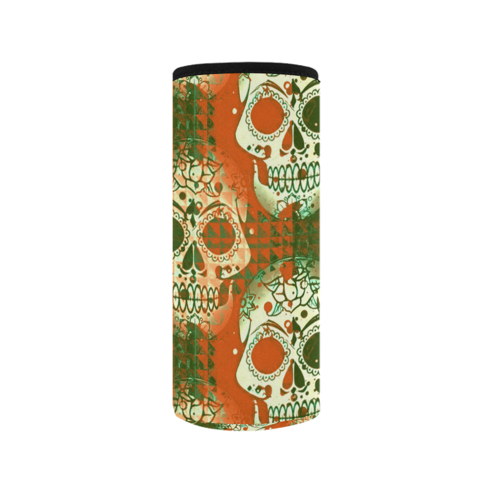 color mix skull 2C by JamColors Neoprene Water Bottle Pouch/Medium