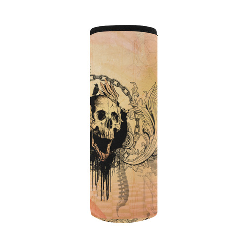Amazing skull with wings Neoprene Water Bottle Pouch/Large