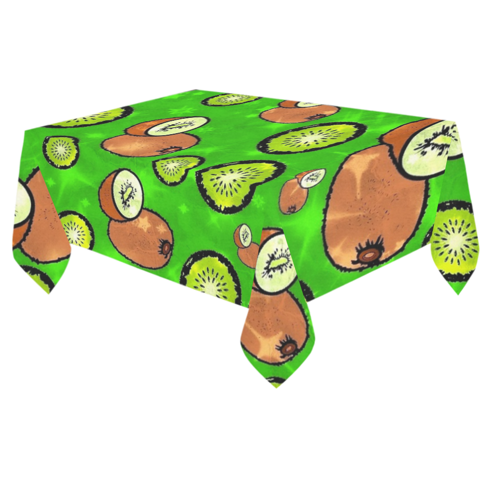 Kiwi Popart by Nico Bielow Cotton Linen Tablecloth 60"x 84"