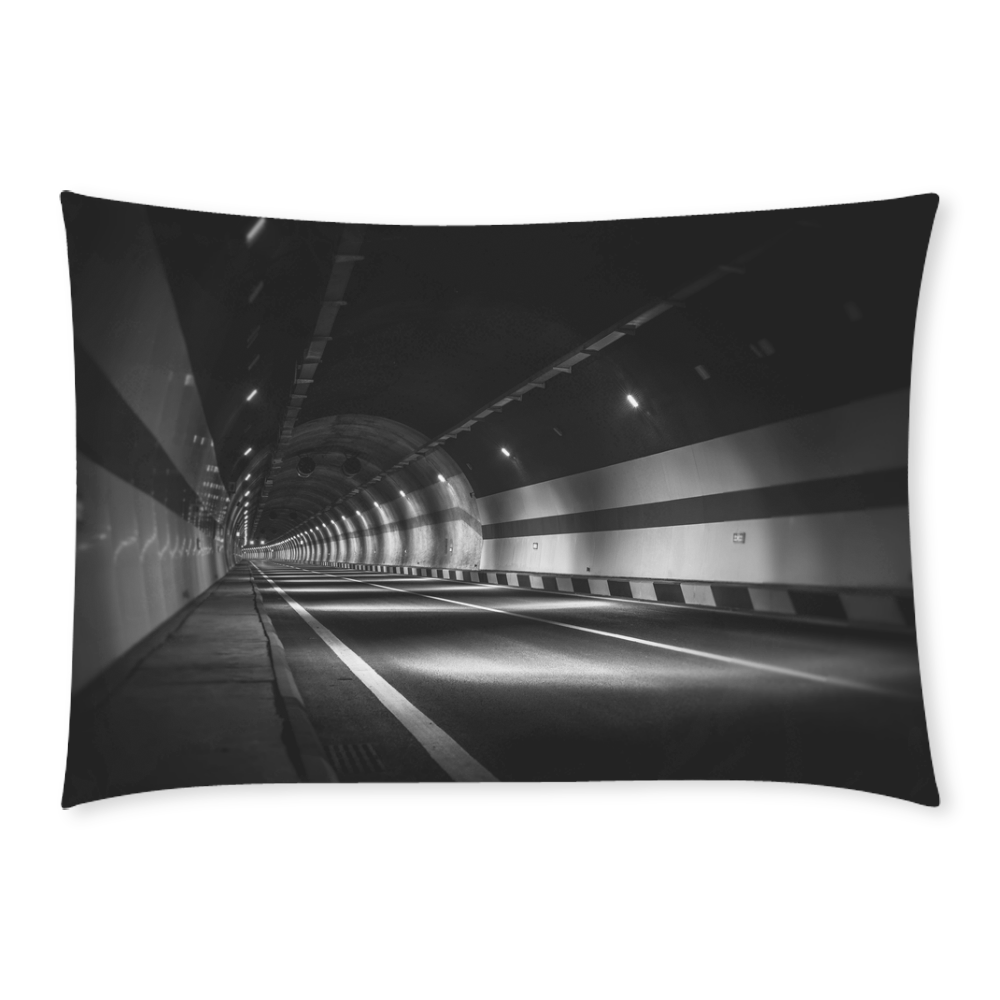 Black and White Tunnel Custom Rectangle Pillow Case 20x30 (One Side)