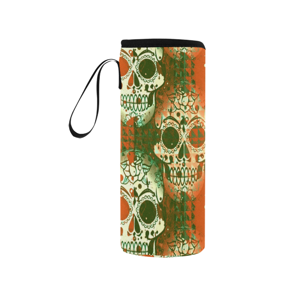 color mix skull 2C by JamColors Neoprene Water Bottle Pouch/Medium