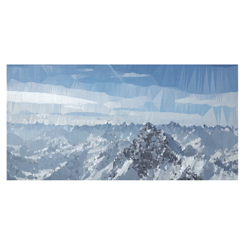 Mountain Snow Christmas Geometric Landscape Cotton Linen Tablecloth 60"x120"