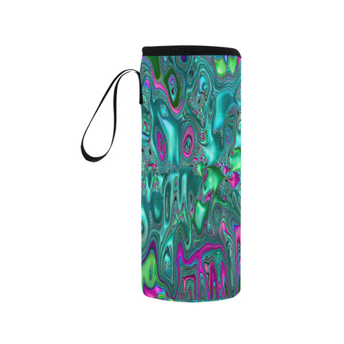 melted fractal 1C by JamColors Neoprene Water Bottle Pouch/Medium
