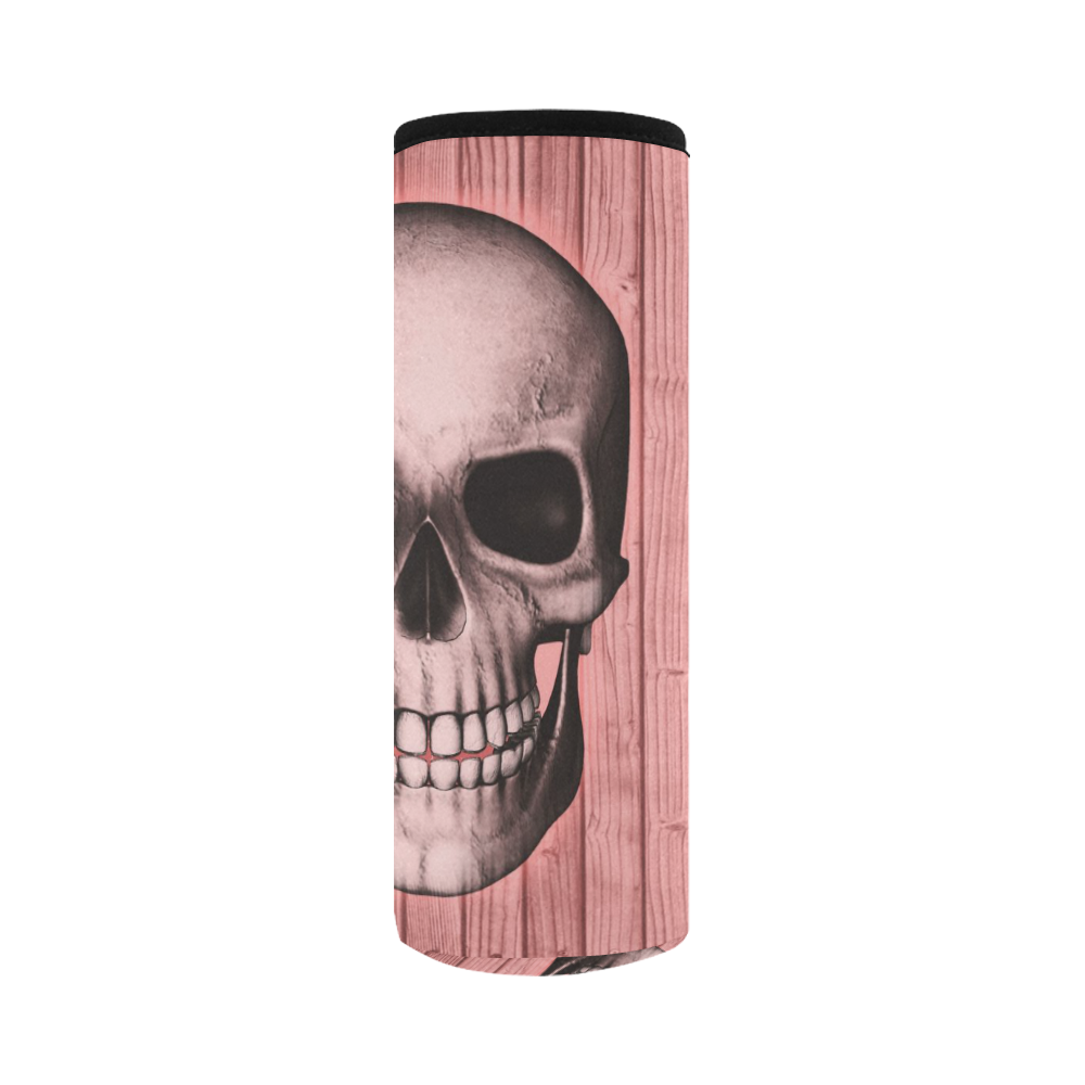 skull on wooden planks C by JamColors Neoprene Water Bottle Pouch/Large