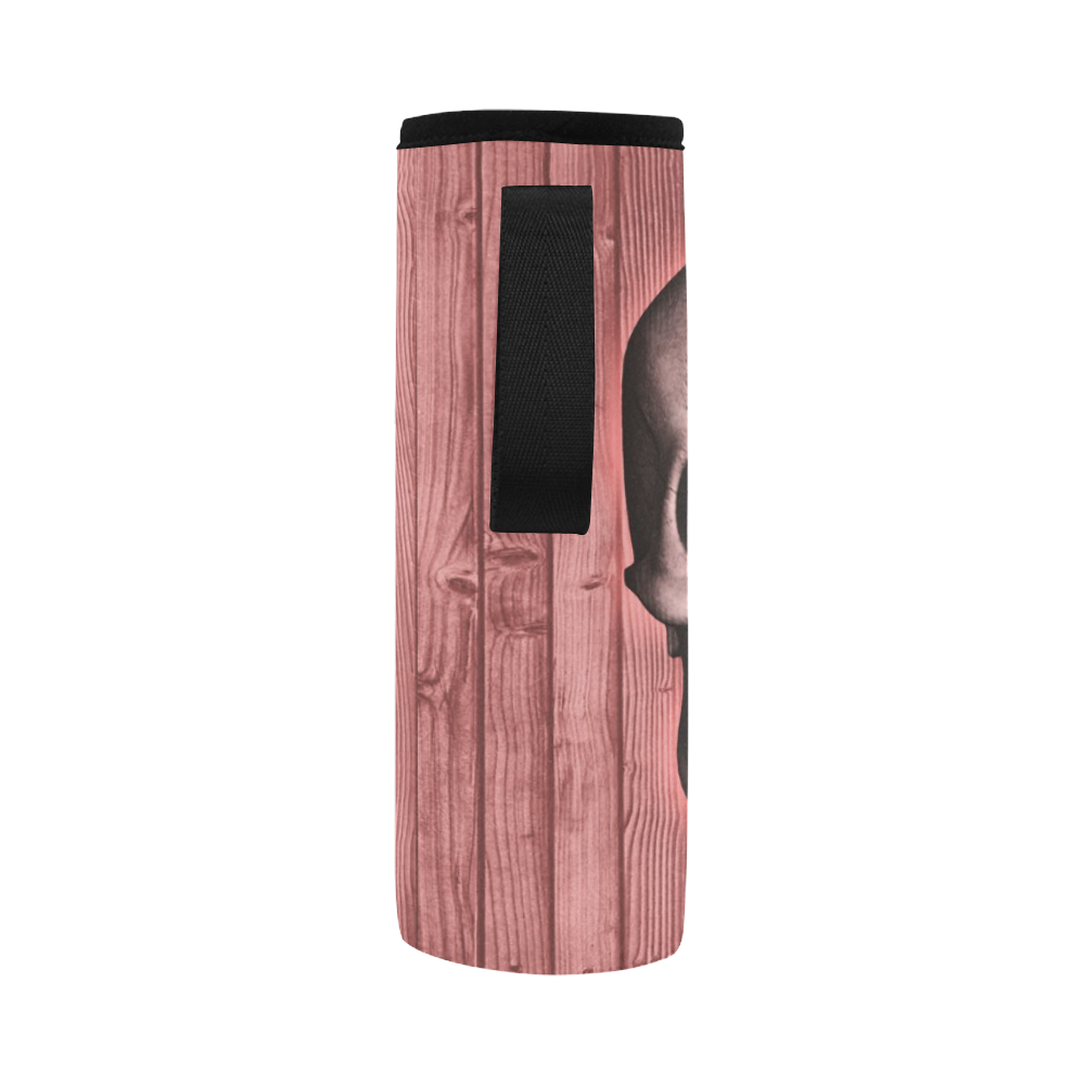 skull on wooden planks C by JamColors Neoprene Water Bottle Pouch/Large