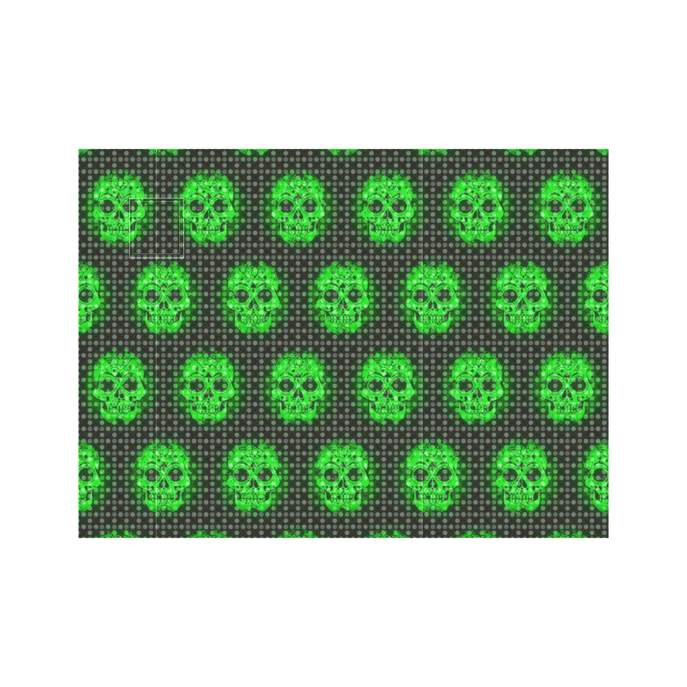 skulls and dotts, green by JamColors Neoprene Water Bottle Pouch/Small