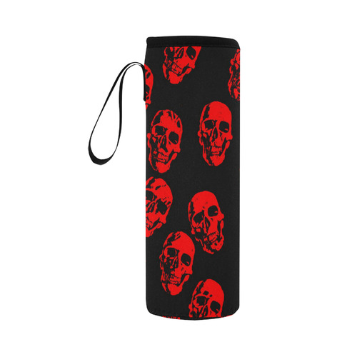 Hot Skulls,red by JamColors Neoprene Water Bottle Pouch/Large
