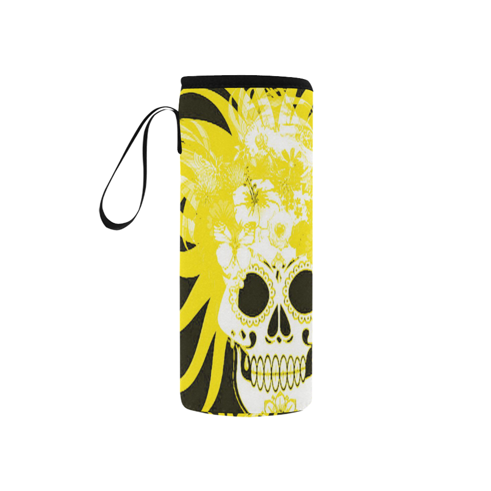 hippie skull G by JamColors Neoprene Water Bottle Pouch/Small