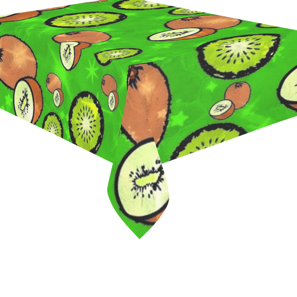 Kiwi Popart by Nico Bielow Cotton Linen Tablecloth 60"x 84"