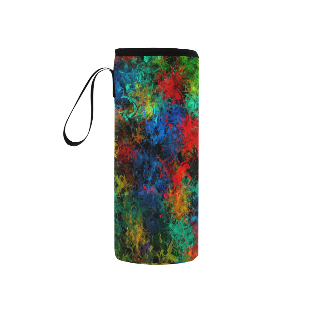 squiggly abstract A by JamColors Neoprene Water Bottle Pouch/Small