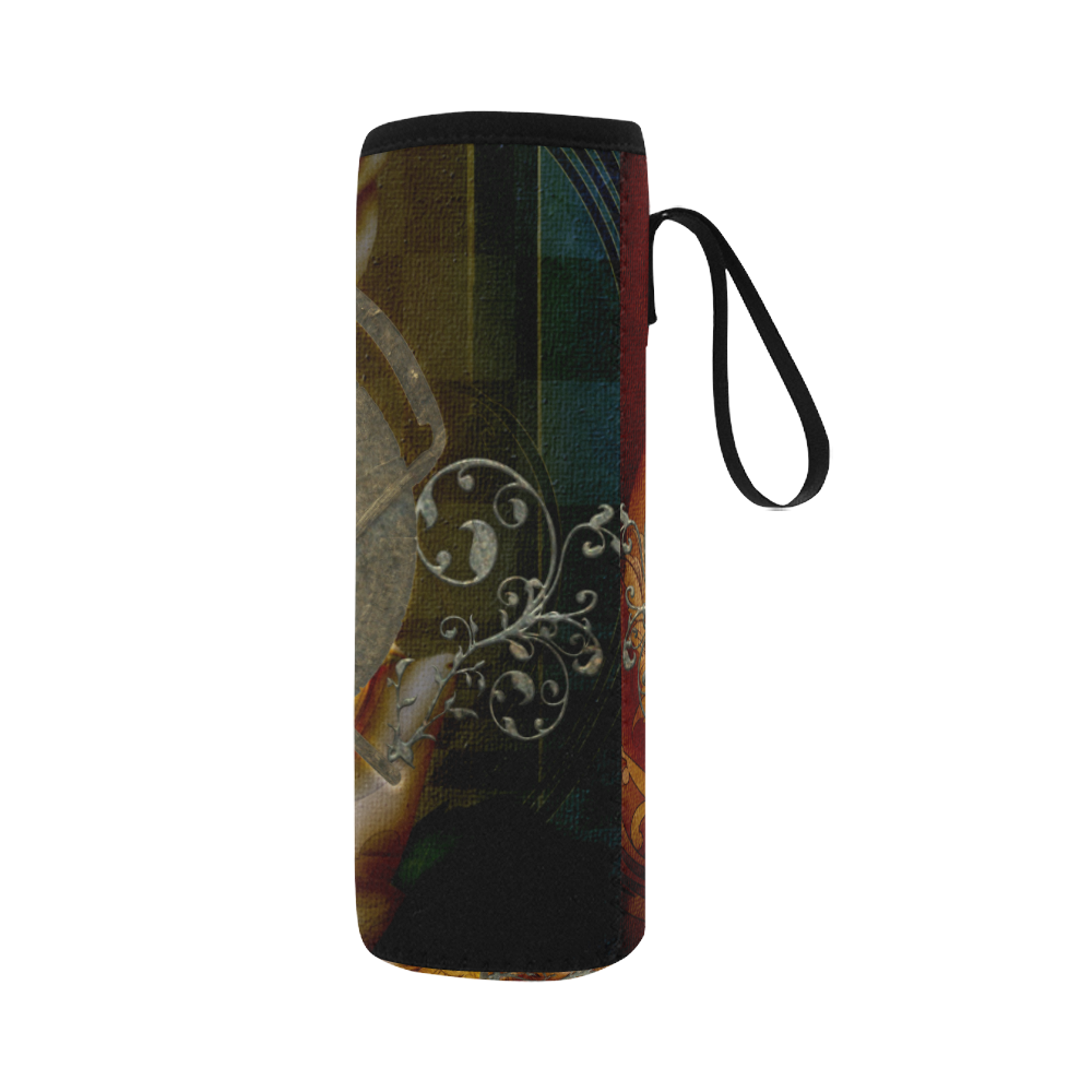 Awesome creepy skulls Neoprene Water Bottle Pouch/Large