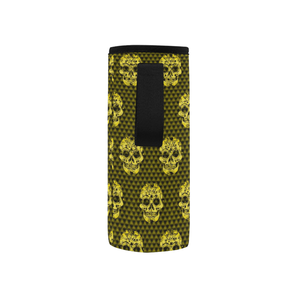 Skull pattern 517 C by JamColors Neoprene Water Bottle Pouch/Small