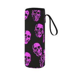 Hot Skulls, pink by JamColors Neoprene Water Bottle Pouch/Large