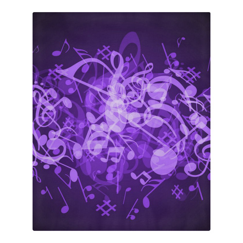 Purple Glow Music Notes 3-Piece Bedding Set