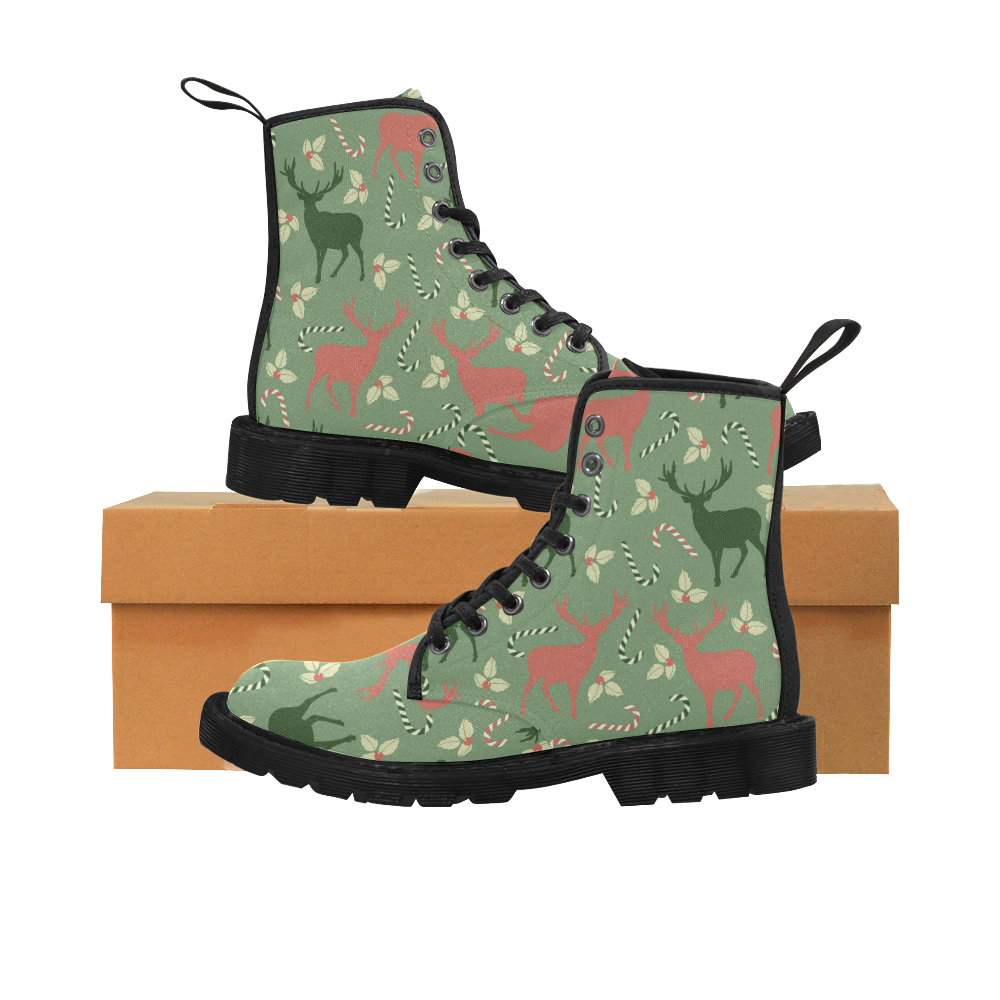 Reindeer Games Martin Boots for Women (Black) (Model 1203H)