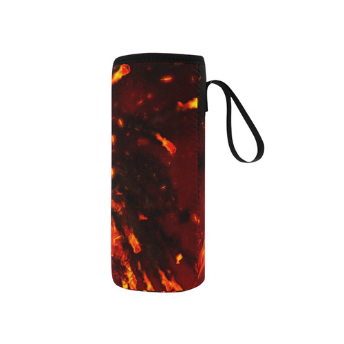 Amazing skull with fire Neoprene Water Bottle Pouch/Small