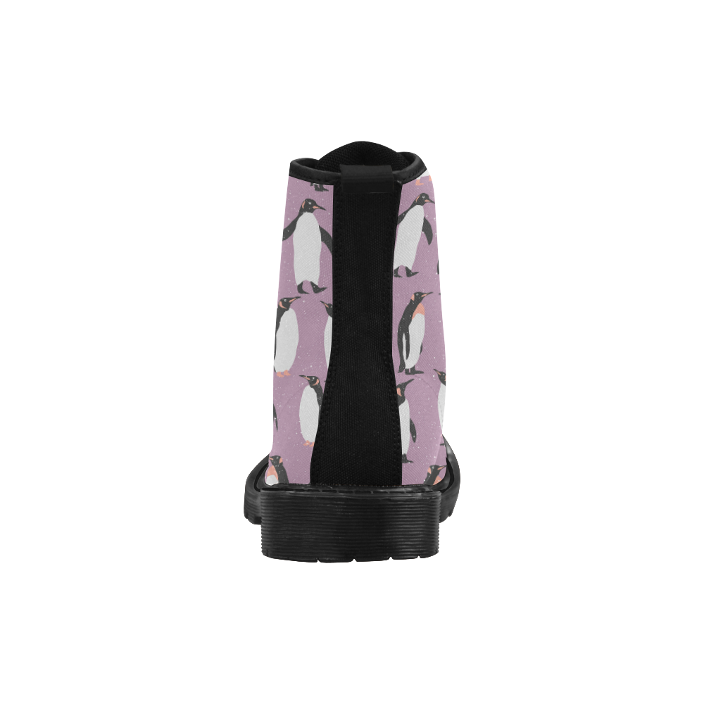 Purple Penguin Martin Boots for Women (Black) (Model 1203H)