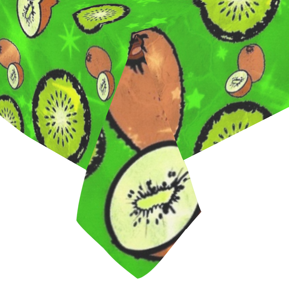 Kiwi Popart by Nico Bielow Cotton Linen Tablecloth 60"x 84"