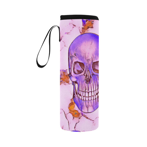 funny Color Skull C by JamColors Neoprene Water Bottle Pouch/Large