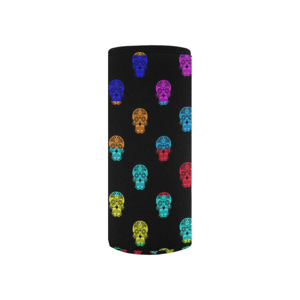 Color mix Skulls A by JamColors Neoprene Water Bottle Pouch/Small