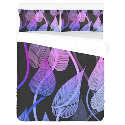 Colorful Tropical Leaves 3-Piece Bedding Set
