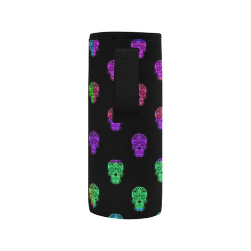 Color mix Skulls B by JamColors Neoprene Water Bottle Pouch/Medium