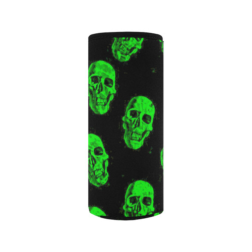 Hot Skulls, green by JamColors Neoprene Water Bottle Pouch/Medium