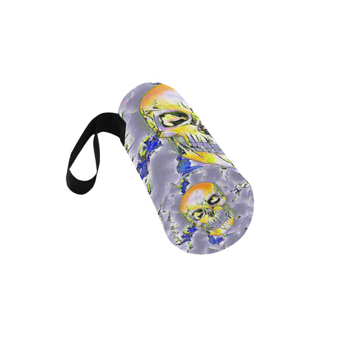 funny Color Skull F by JamColors Neoprene Water Bottle Pouch/Medium