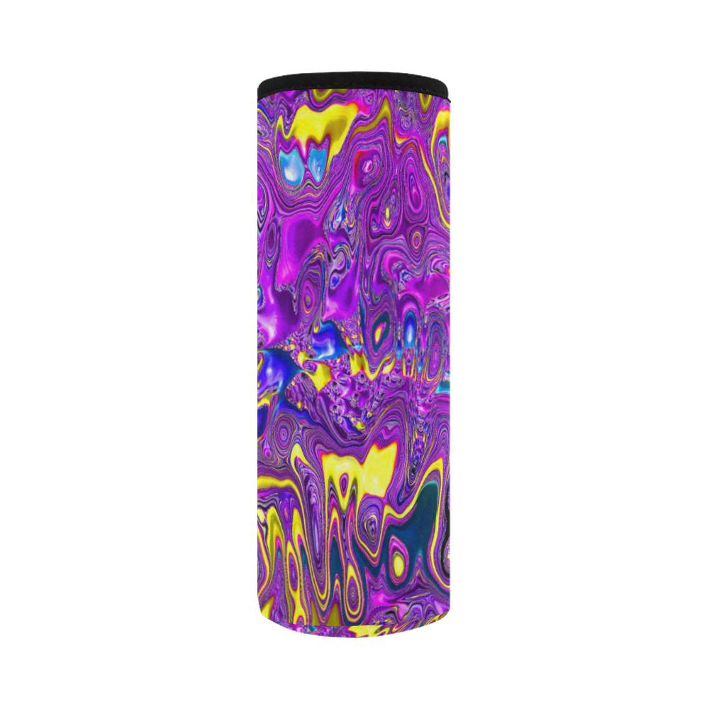 melted fractal 1A by JamColors Neoprene Water Bottle Pouch/Large