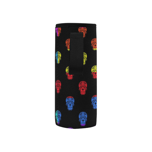 Color mix Skulls A by JamColors Neoprene Water Bottle Pouch/Small