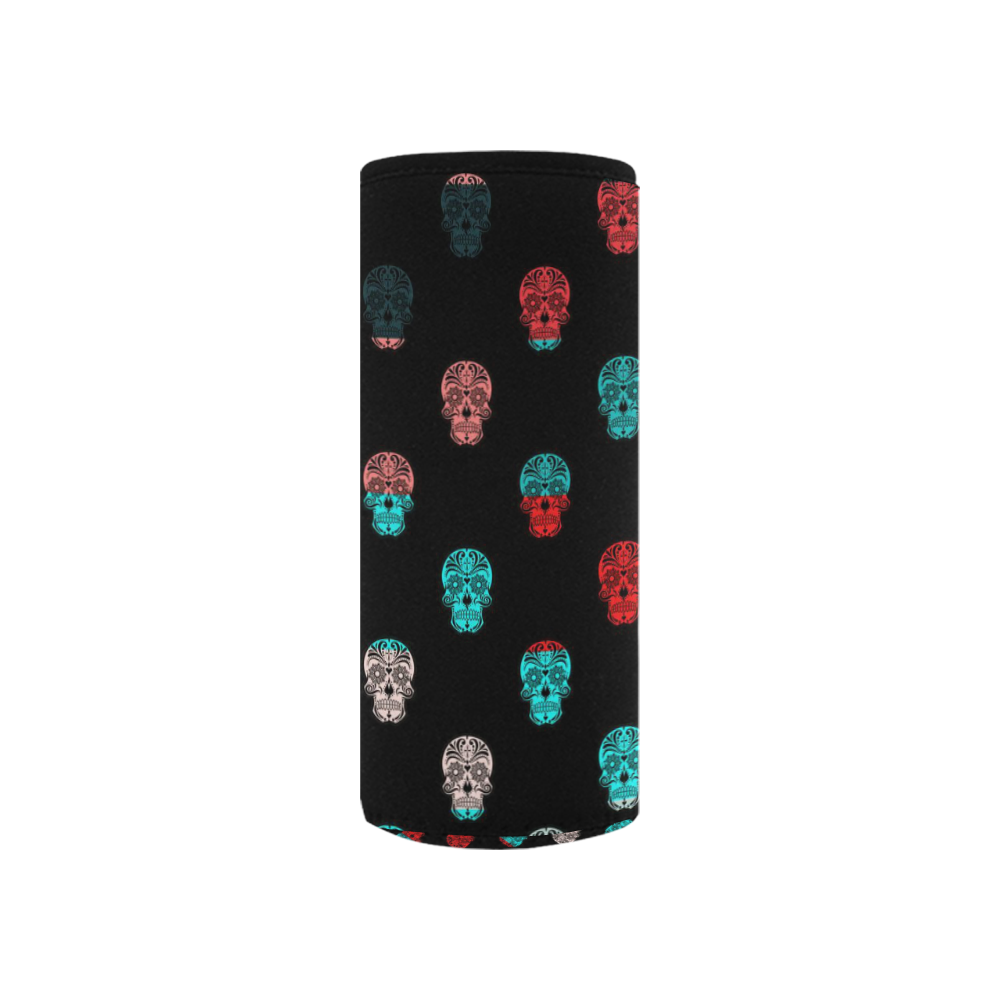 Color mix Skulls C by JamColors Neoprene Water Bottle Pouch/Small