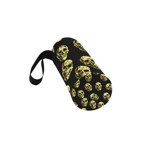 Hot Skulls,eggshell by JamColors Neoprene Water Bottle Pouch/Small