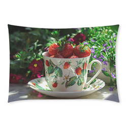 Cup of Strawberries Custom Rectangle Pillow Case 20x30 (One Side)