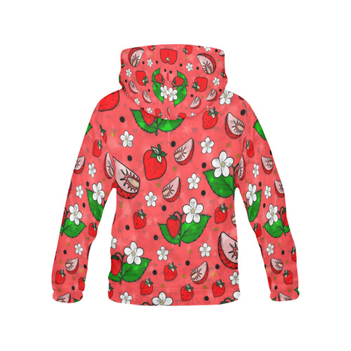 Strawberry Popart by Nico Bielow All Over Print Hoodie for Women (USA Size) (Model H13)