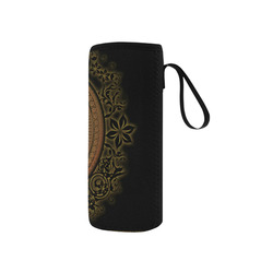 Amazing skull with floral elements Neoprene Water Bottle Pouch/Small