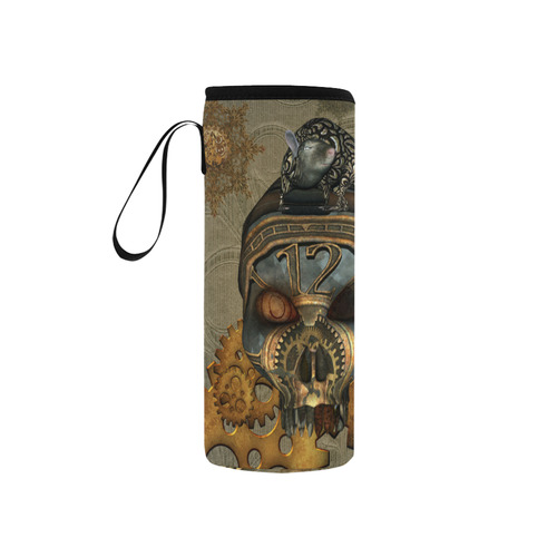 Awesome steampunk skull Neoprene Water Bottle Pouch/Small