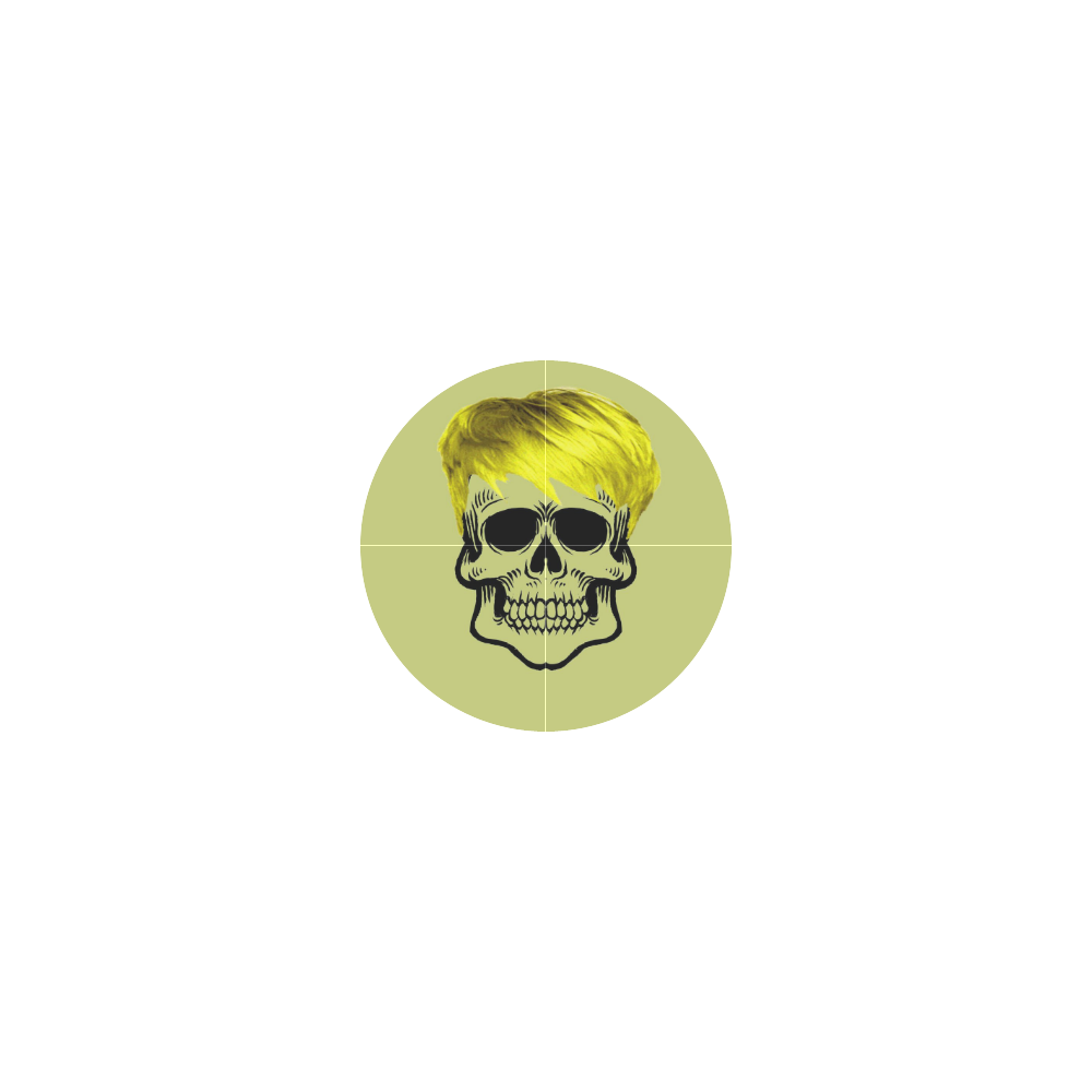 funny skull, yellow Neoprene Water Bottle Pouch/Large