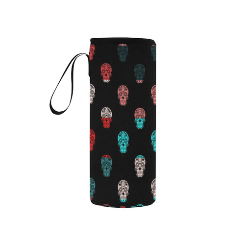 Color mix Skulls C by JamColors Neoprene Water Bottle Pouch/Small