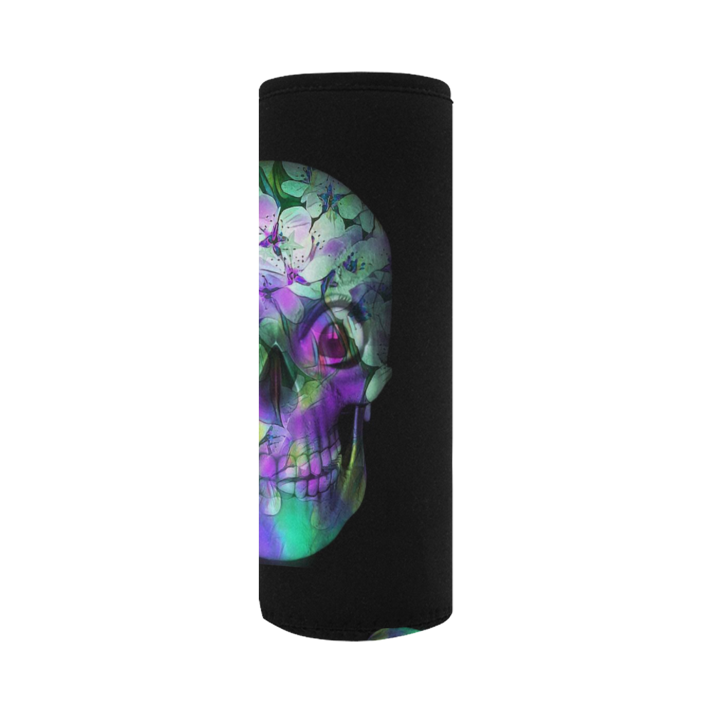 Amazing Floral Skull B by JamColors Neoprene Water Bottle Pouch/Large