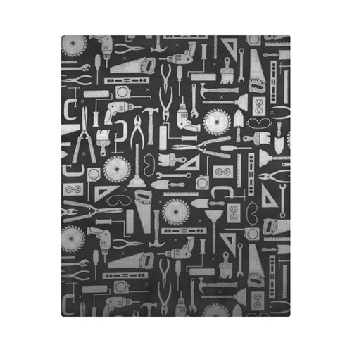 Black & Silver Workshop Tools Duvet Cover 86"x70" ( All-over-print)
