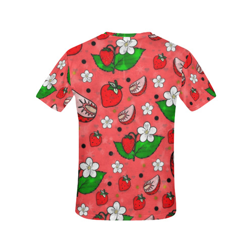 Strawberry Popart by Nico Bielow All Over Print T-Shirt for Women (USA Size) (Model T40)
