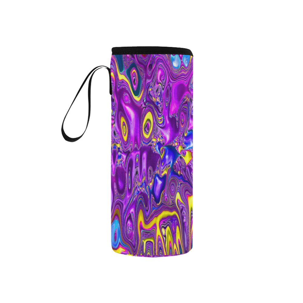 melted fractal 1A by JamColors Neoprene Water Bottle Pouch/Small