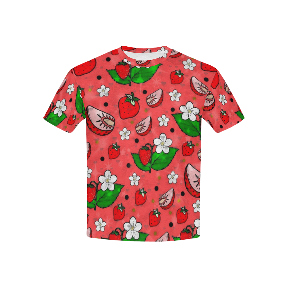 Strawberry Popart by Nico Bielow Kids' All Over Print T-shirt (USA Size) (Model T40)