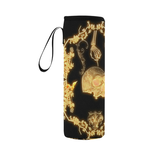 Yellow skull Neoprene Water Bottle Pouch/Large