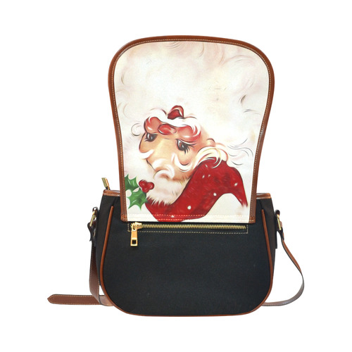A cute vintage Santa Claus with a mistletoe Saddle Bag/Small (Model 1649)(Flap Customization)