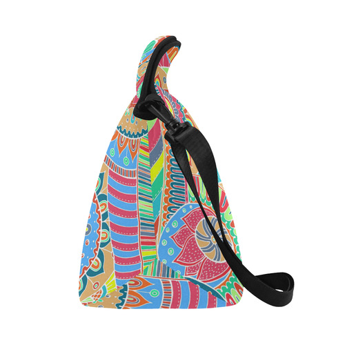 Fantasy Paisley Ornaments Pattern pastel white Neoprene Lunch Bag/Large (Model 1669)