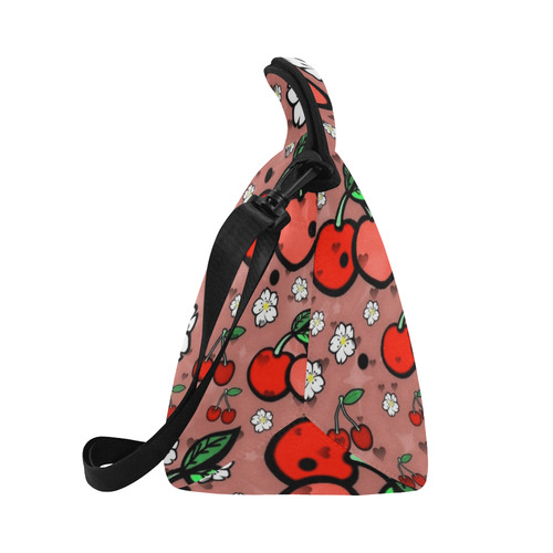 Cherry popart by Nico Bielow Neoprene Lunch Bag/Large (Model 1669)