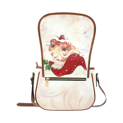 A cute vintage Santa Claus with a mistletoe Saddle Bag/Large (Model 1649)