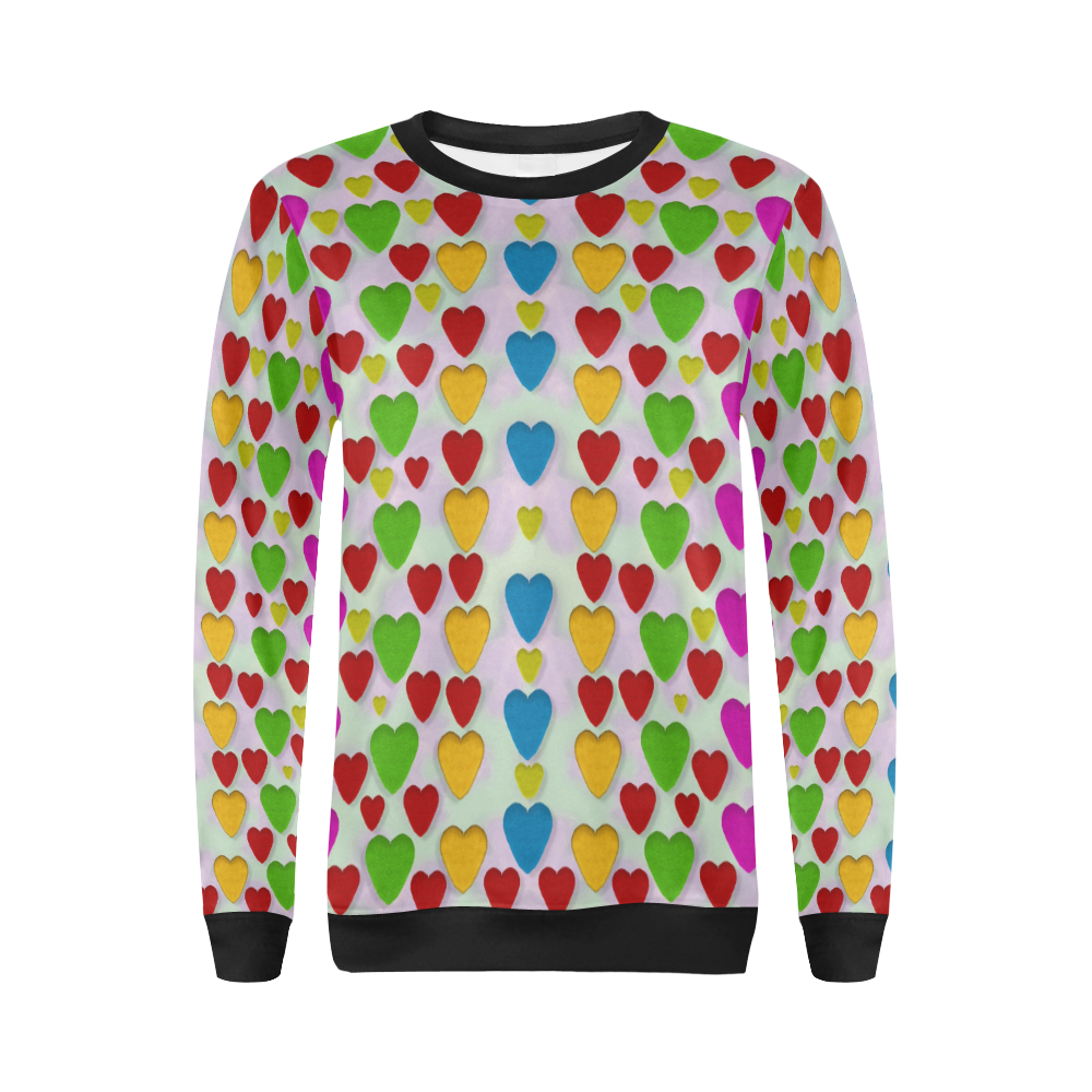 So sweet and hearty as love can be All Over Print Crewneck Sweatshirt for Women (Model H18)